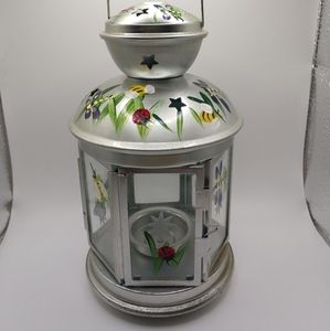 8.5" Kathy H. Fink Country Fancies Metal Hanging Tea Light Candle Holder Lantern